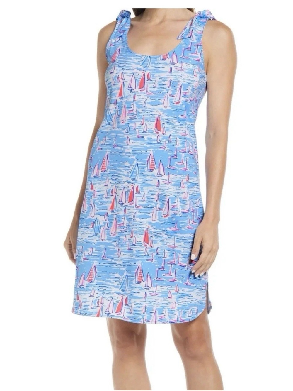 Lilly Pulitzer Rivers Dress Zanzibar Blue Boatylicious Dress Size XL Tank Boats